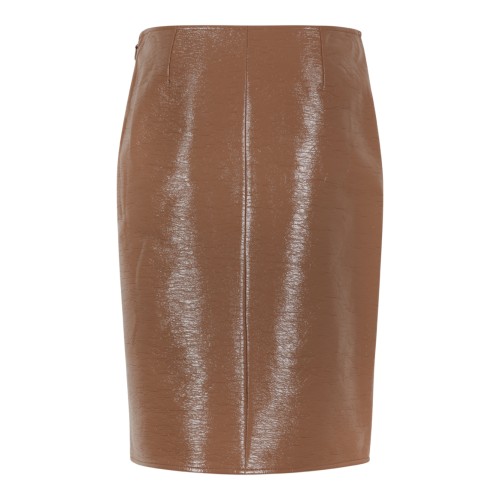 Courrges Brown Patent Pencil Skirt. 2