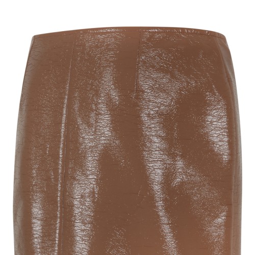 Courrges Brown Patent Pencil Skirt.