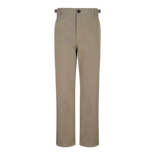Alexander McQueen Beige Tailored Straight-Leg Trousers.