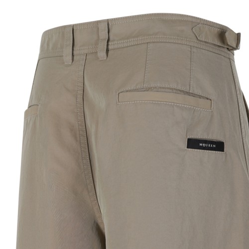Alexander McQueen Beige Tailored Straight-Leg Trousers.