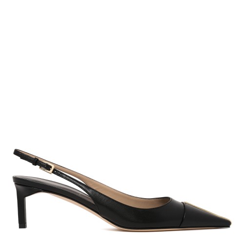 Tom Ford Black Leather Slingback Pumps.