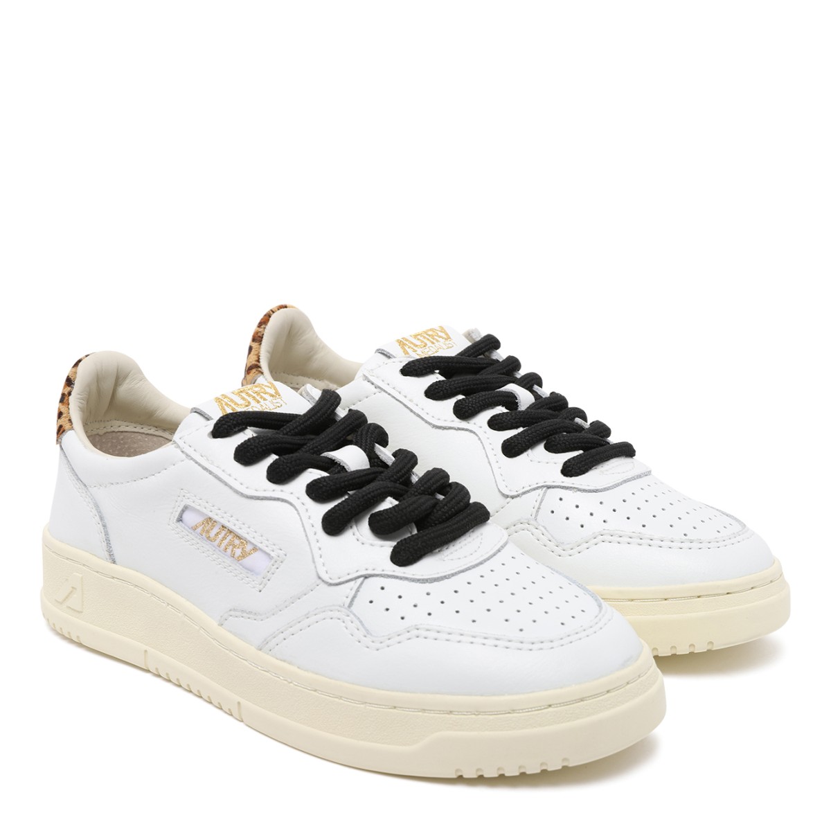 Autry White Leather Low-Top Sneakers.