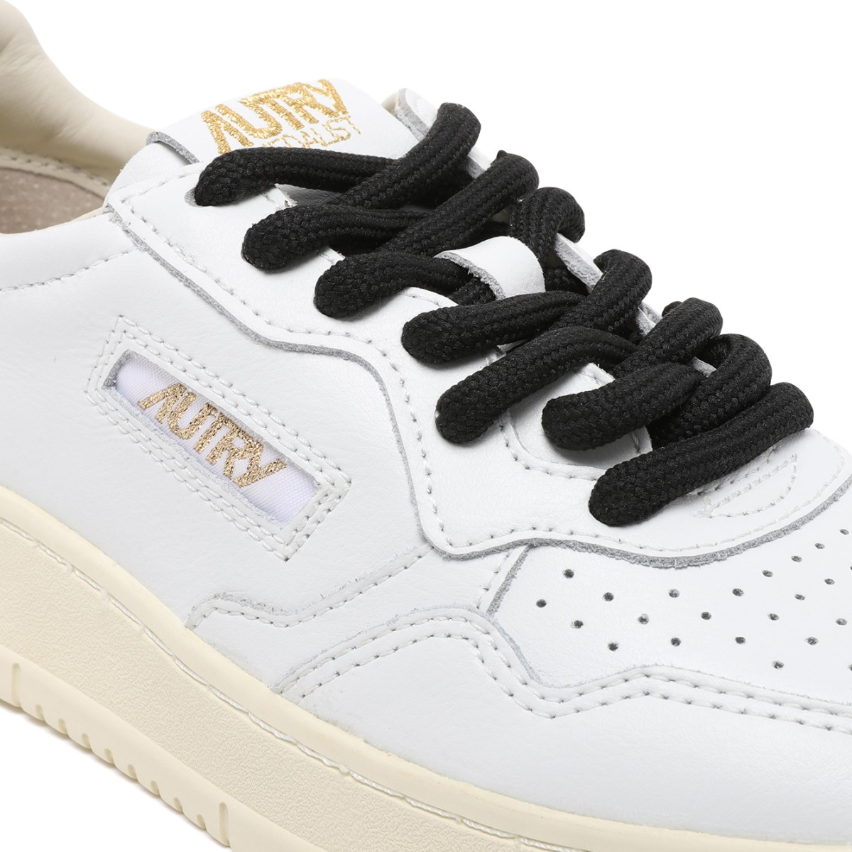 Autry White Leather Low-Top Sneakers.