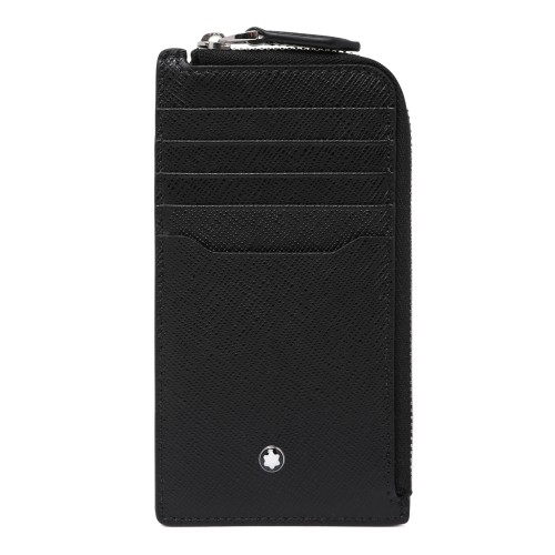 Montblanc Black Saffiano Leather Zip Card Holder.
