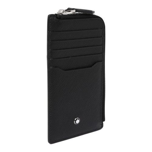 Montblanc Black Saffiano Leather Zip Card Holder. 2