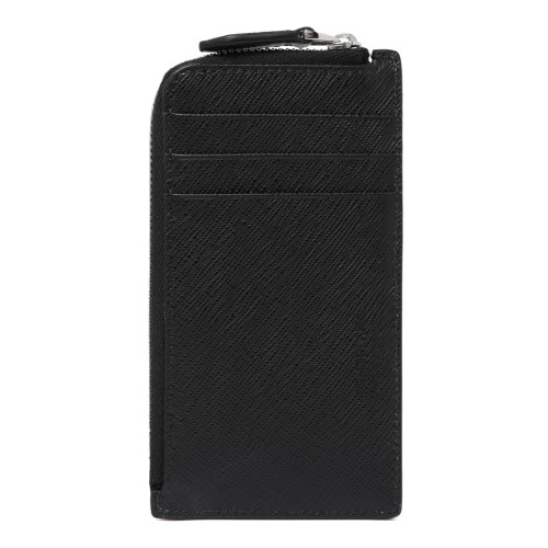 Montblanc Black Saffiano Leather Zip Card Holder.