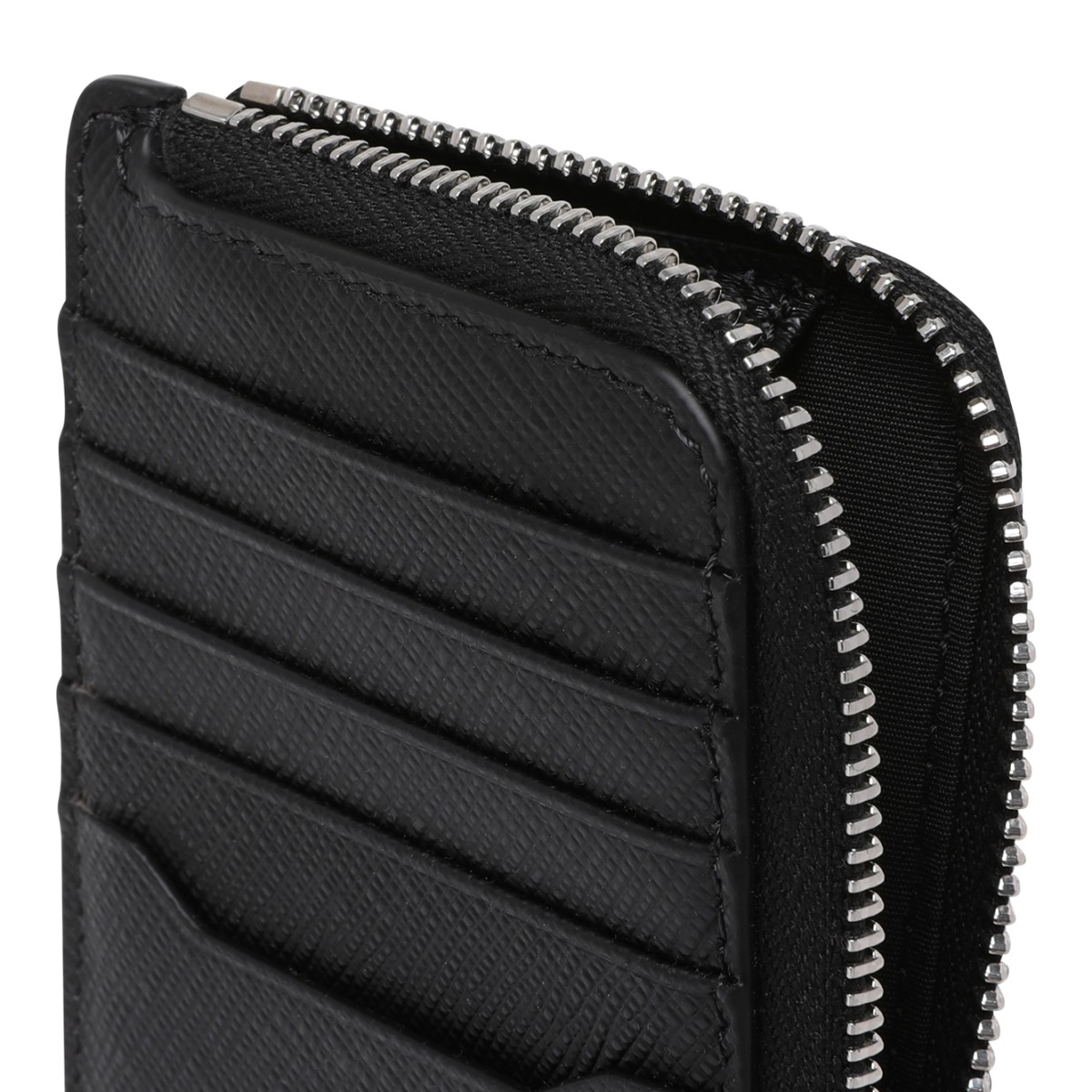 Montblanc Black Saffiano Leather Zip Card Holder.