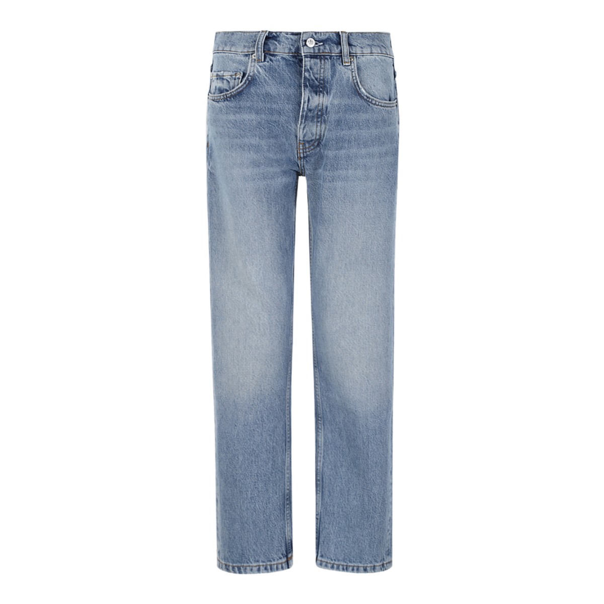 Anine Bing Light Blue Straight-Leg Jeans.