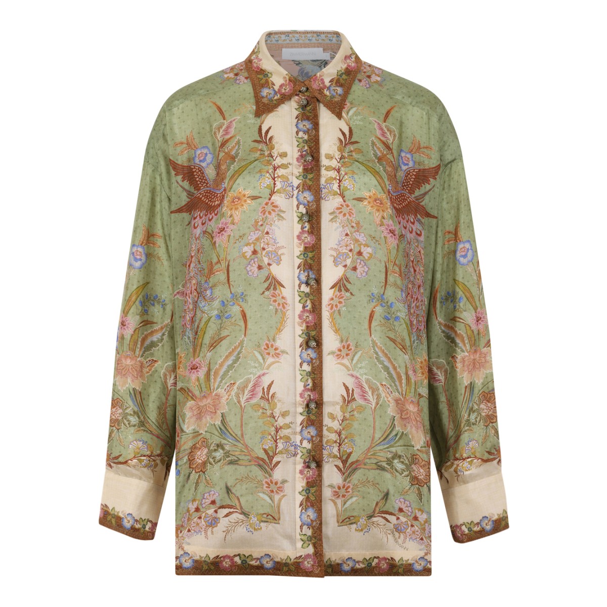 Zimmermann Botanical Print Silk Shirt.