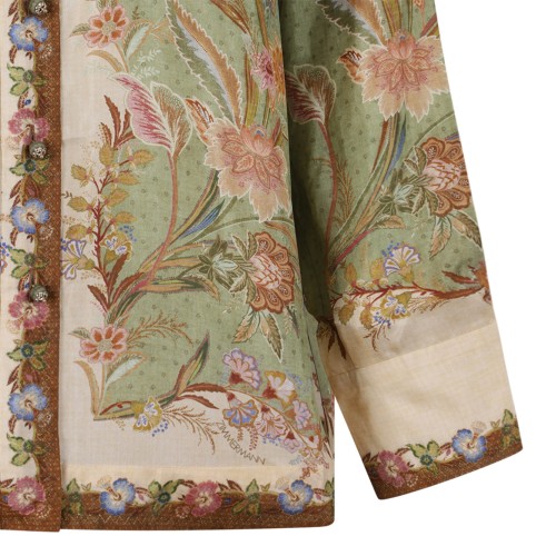 Zimmermann Botanical Print Silk Shirt.