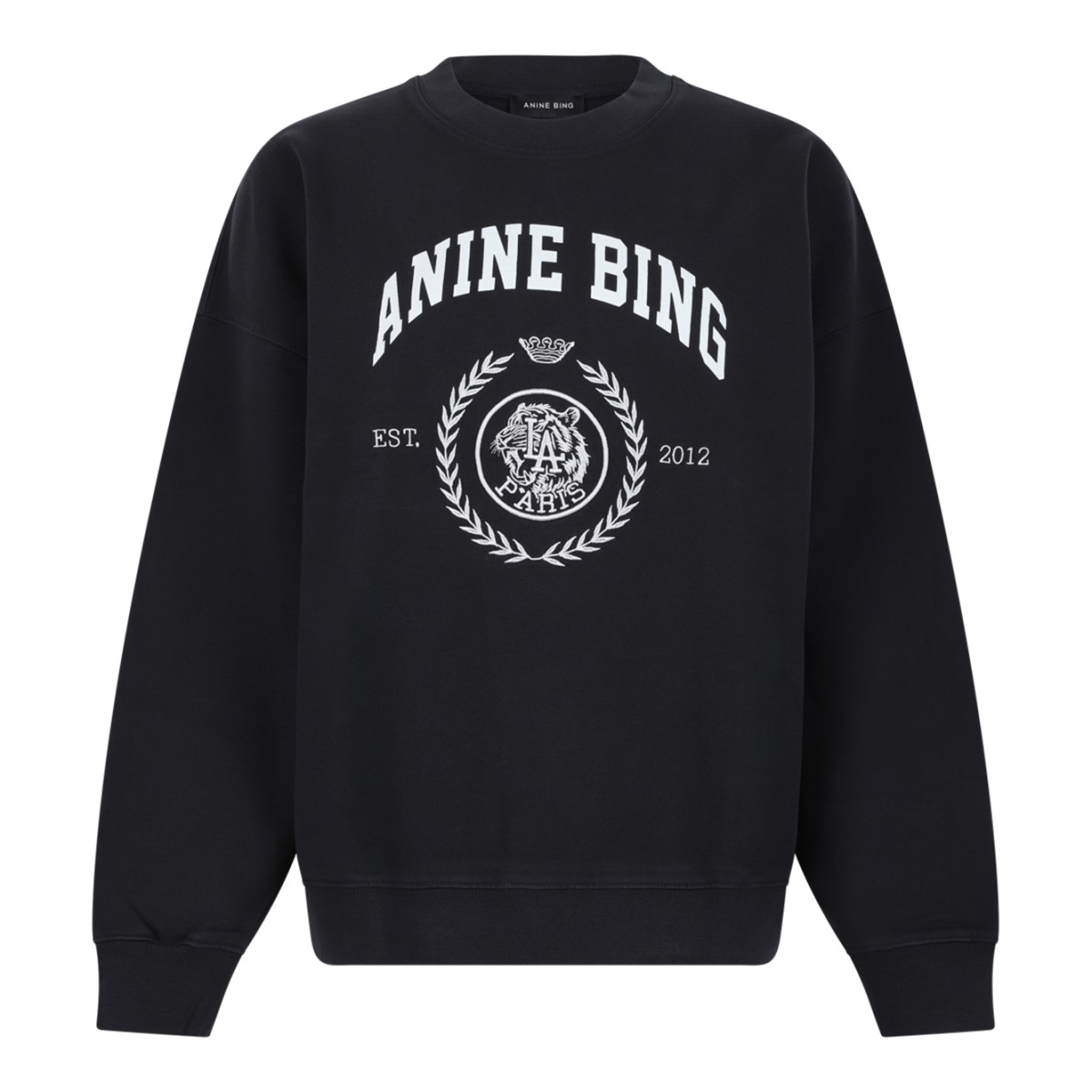 Anine Bing Black Logo Print Sweatshirt.
