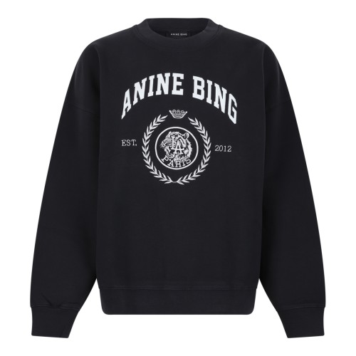 Anine Bing Black Logo Print Sweatshirt.