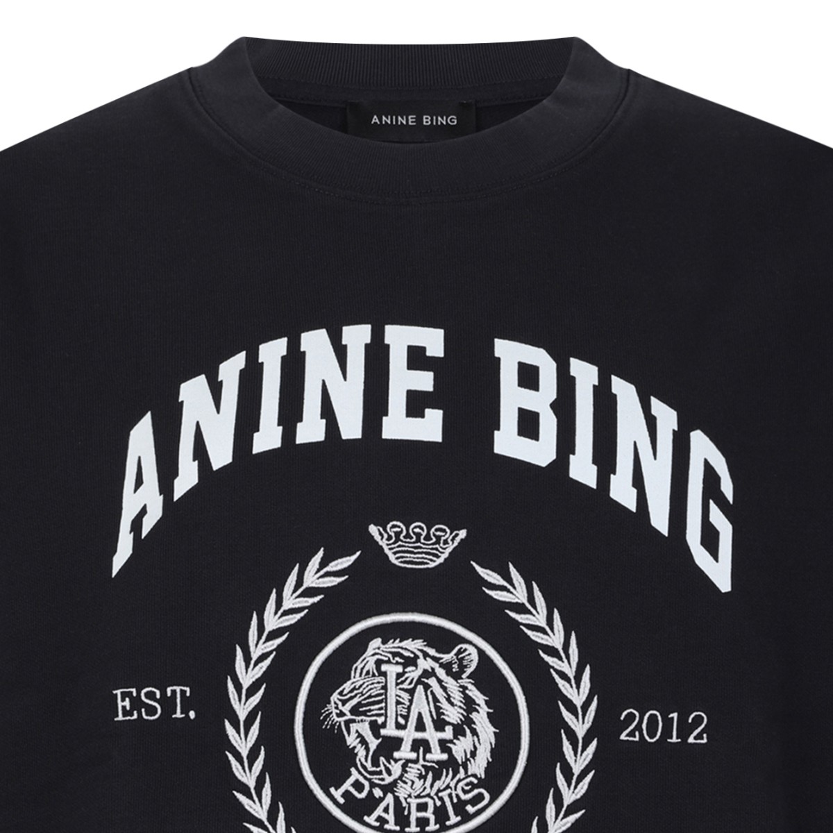 Anine Bing Black Logo Print Sweatshirt.