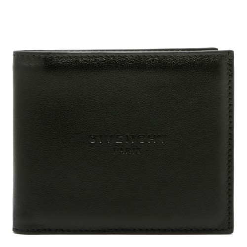 Givenchy Black Calf Leather Signature Embossed Wallet.