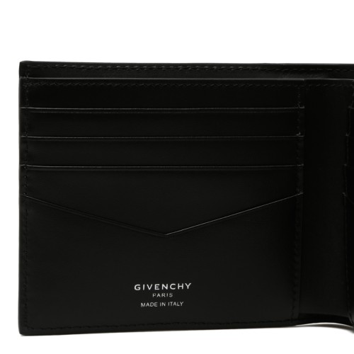 Givenchy Black Calf Leather Signature Embossed Wallet.