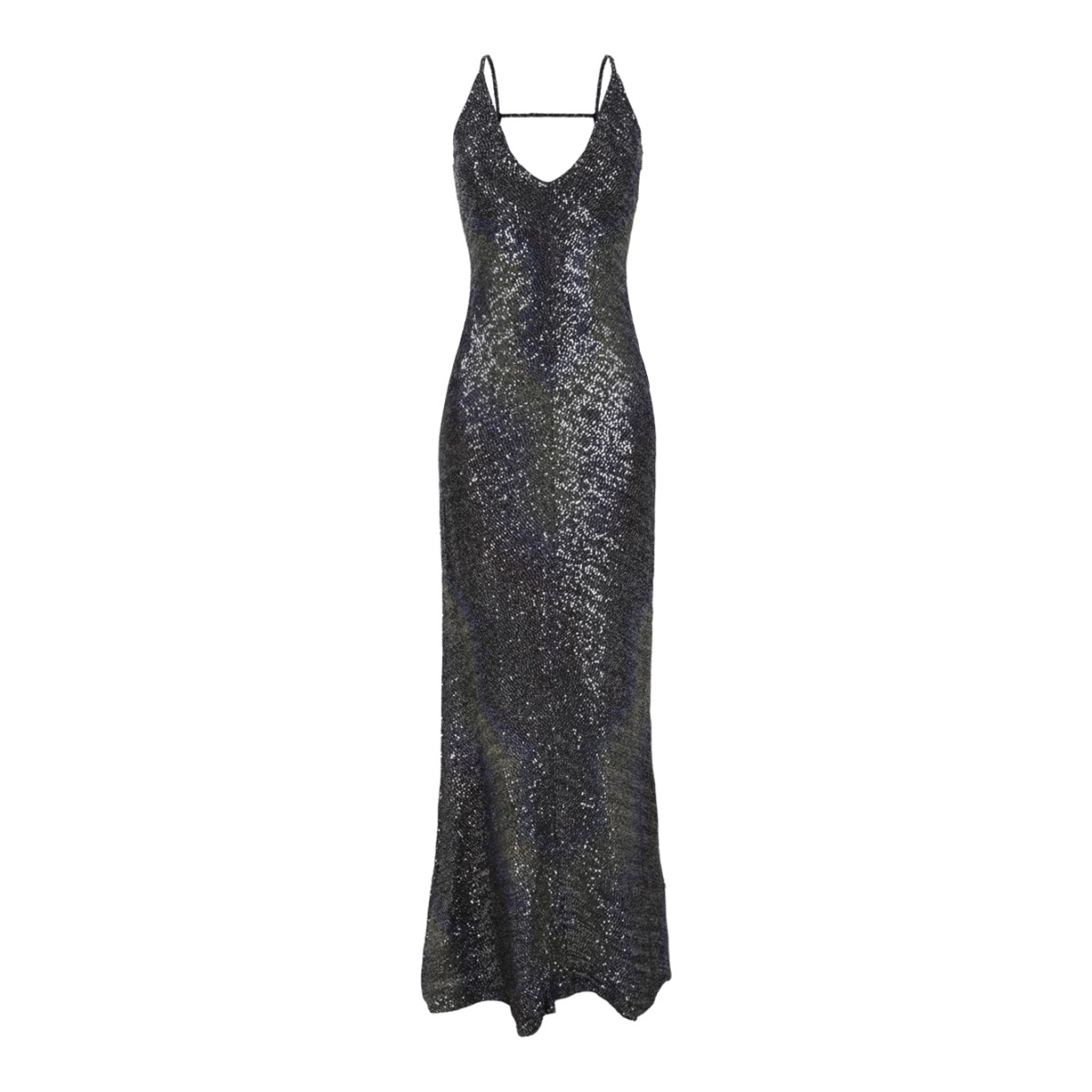 Missoni Black Metallic Knit Maxi Dress.