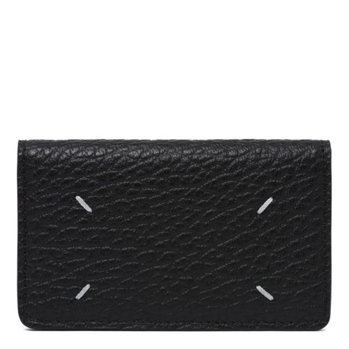 Maison Margiela Black Grained Leather Card Holder.