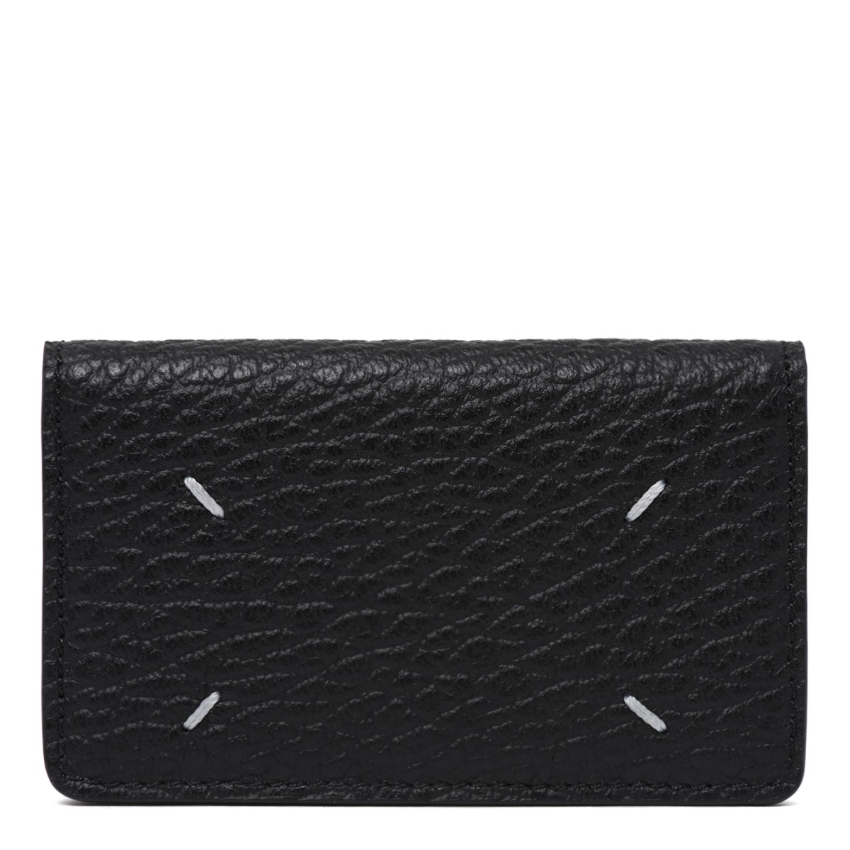 Maison Margiela Black Grained Leather Card Holder.