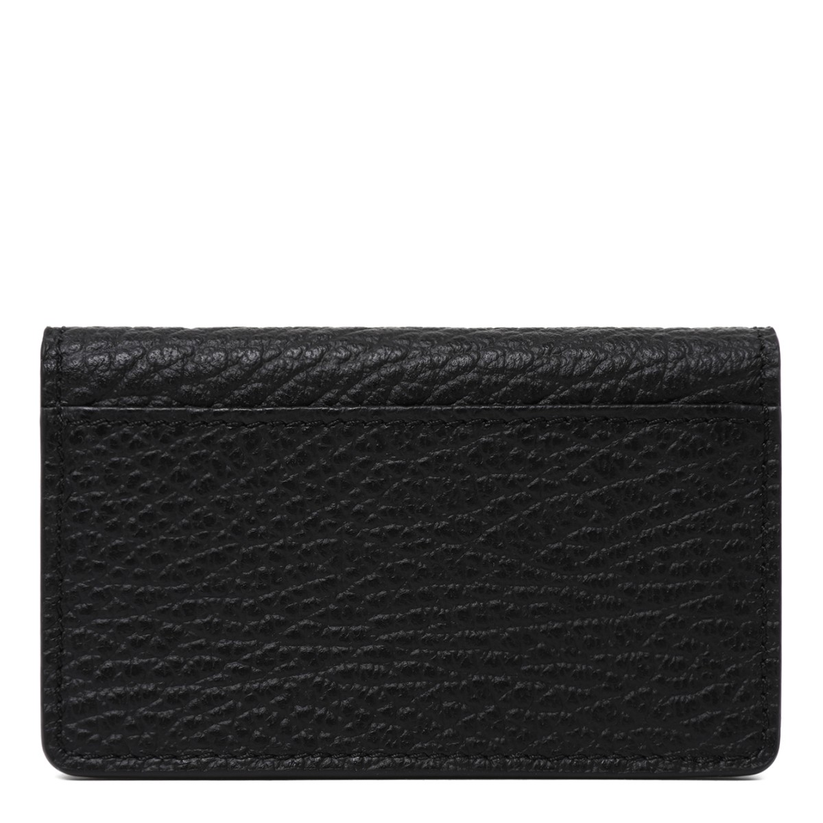 Maison Margiela Black Grained Leather Card Holder.