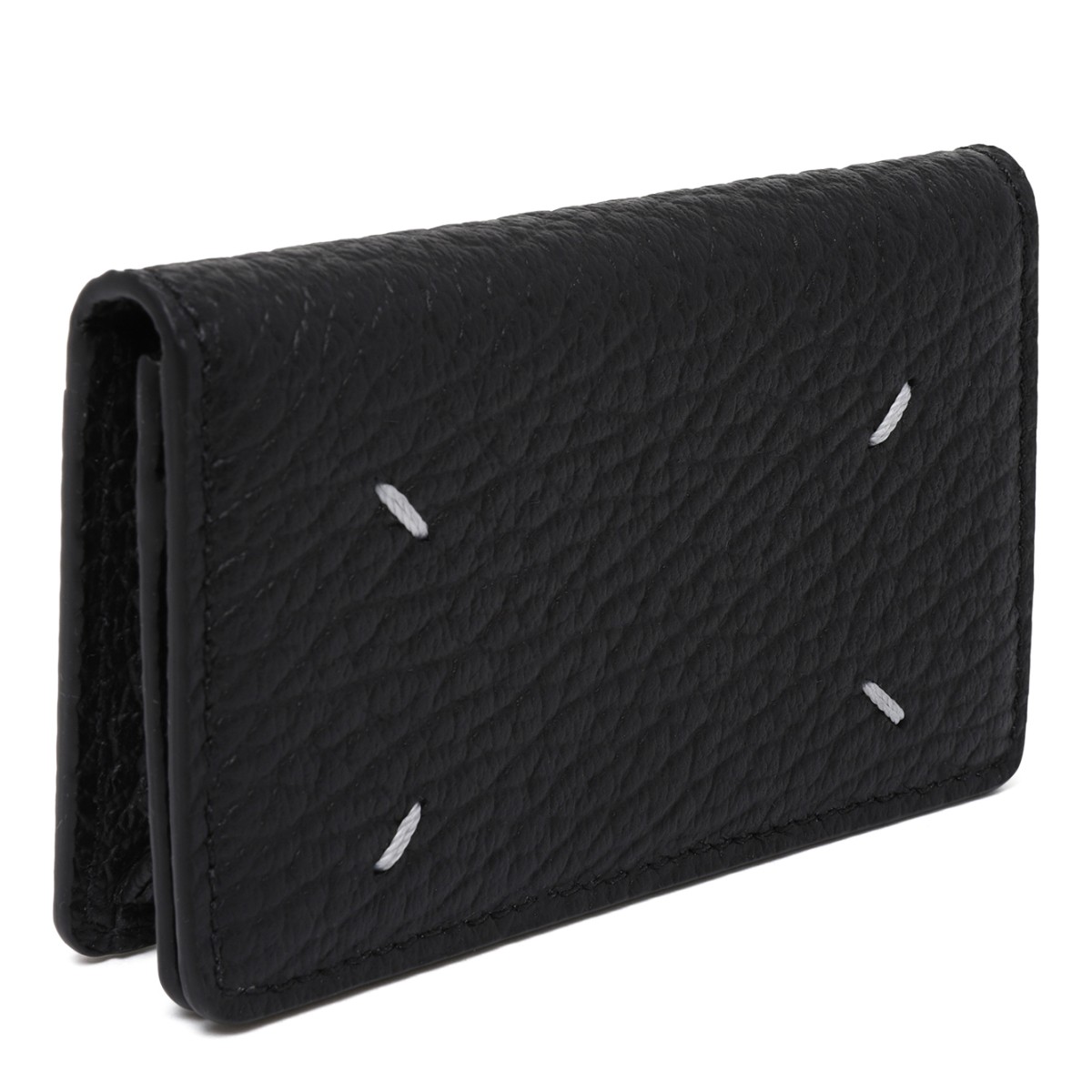Maison Margiela Black Grained Leather Card Holder.