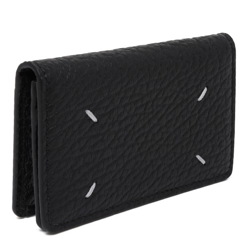 Maison Margiela Black Grained Leather Card Holder.