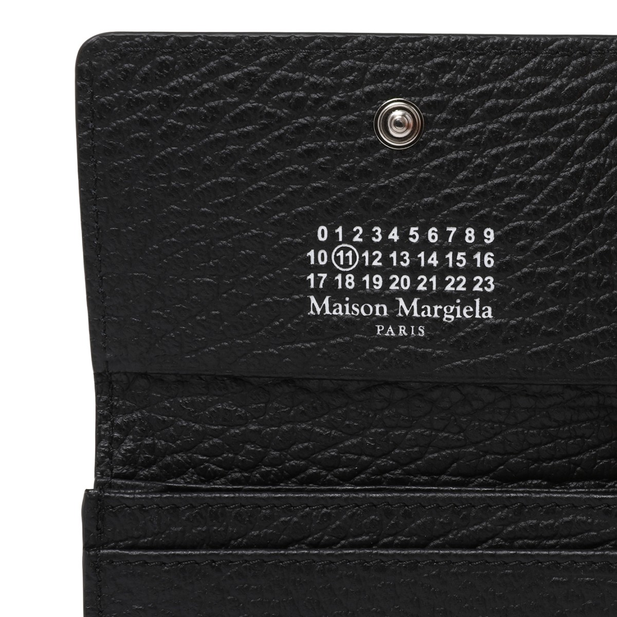 Maison Margiela Black Grained Leather Card Holder.