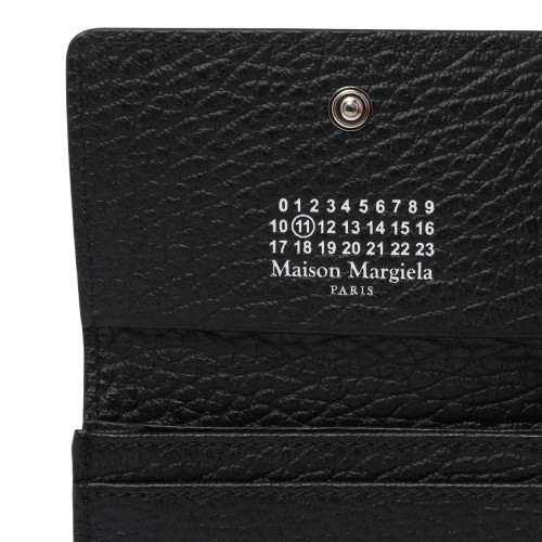 Maison Margiela Black Grained Leather Card Holder.