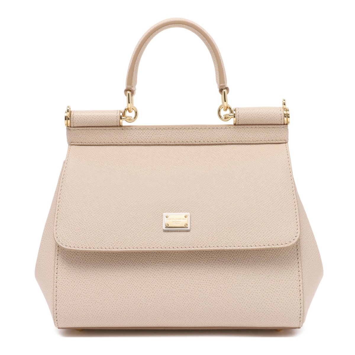 Dolce & Gabbana Black Leather Sicily Top-Handle Bag.