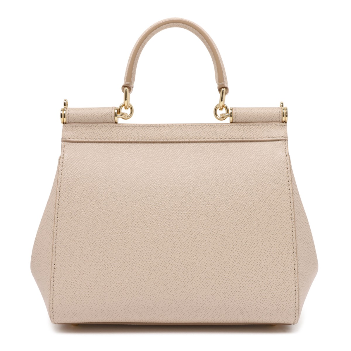 Dolce & Gabbana Black Leather Sicily Top-Handle Bag.