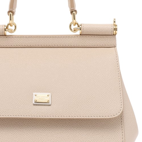 Dolce & Gabbana Black Leather Sicily Top-Handle Bag.