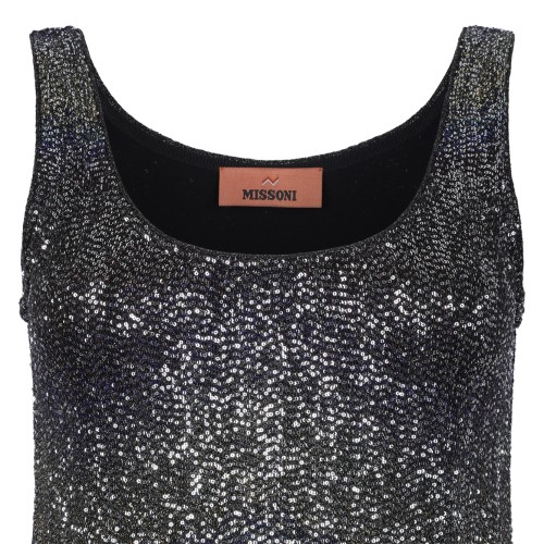 Missoni Black Metallic Knit Mini Dress.