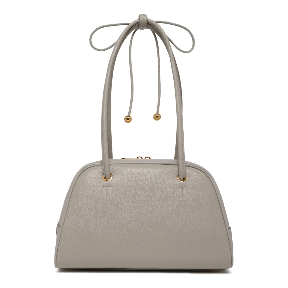 Furla Light Grey Leather Top-Handle Bag.