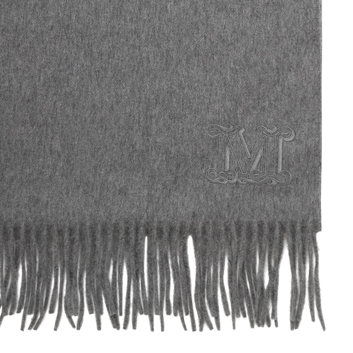 Max Mara Grey Wool Scarf.