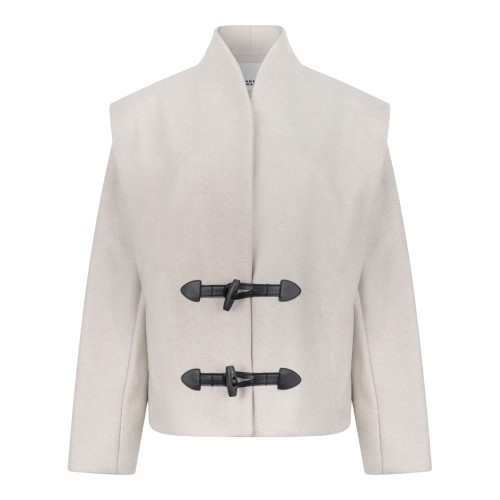 Isabel Marant Ivory Wool Toggle Jacket.