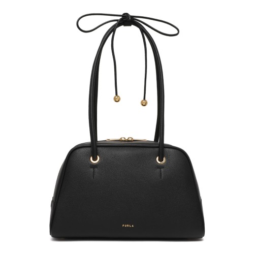 Furla Black Leather Top-Handle Bag.