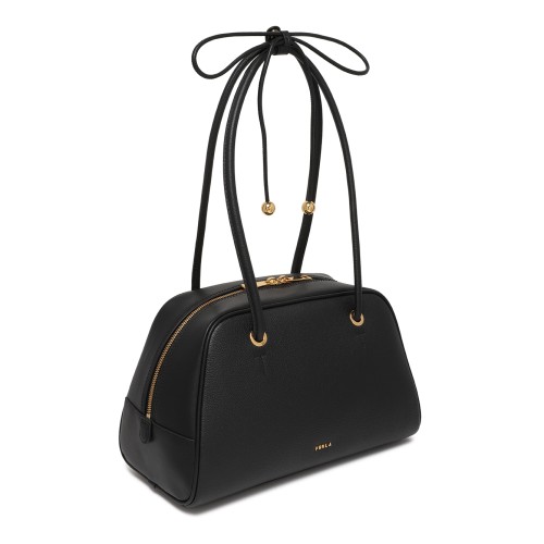 Furla Black Leather Top-Handle Bag.