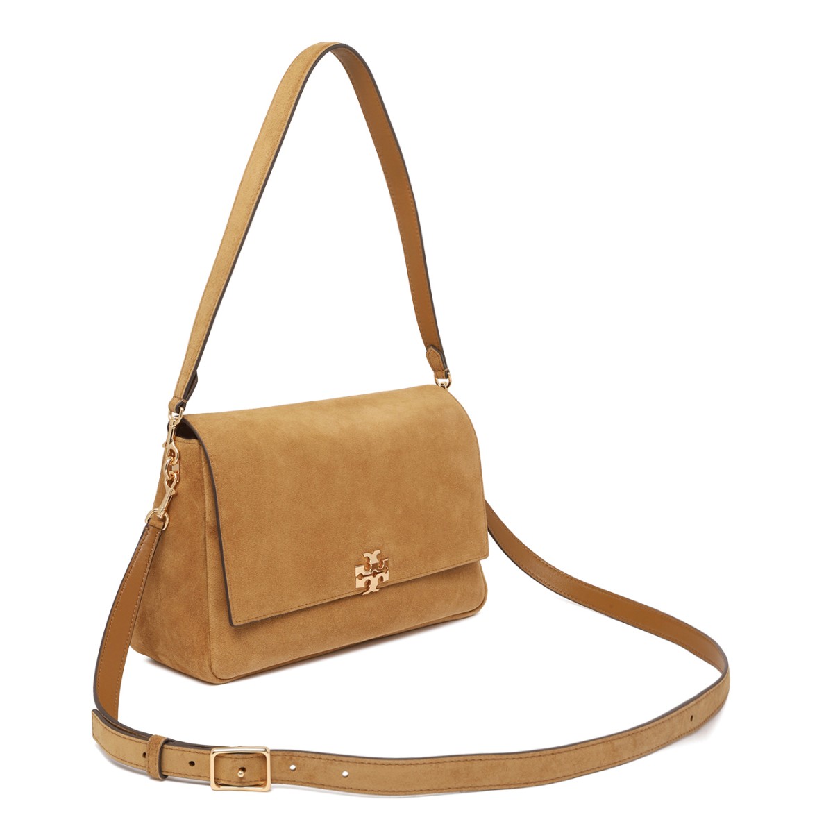 Tory Burch Tan Suede Shoulder Bag.