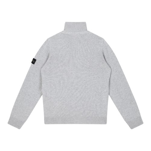 Stone Island Grey Wool Button Cardigan. 2