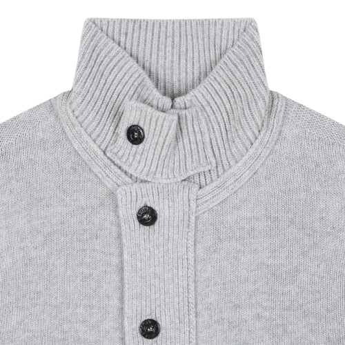 Stone Island Grey Wool Button Cardigan.
