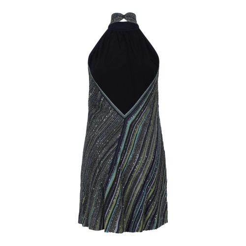 Missoni Multicolor Metallic Halterneck Mini Dress. 2