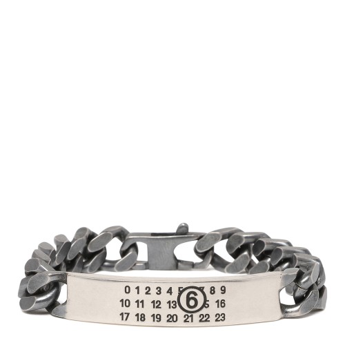 MM6 Maison Margiela Silver Chain ID Bracelet.