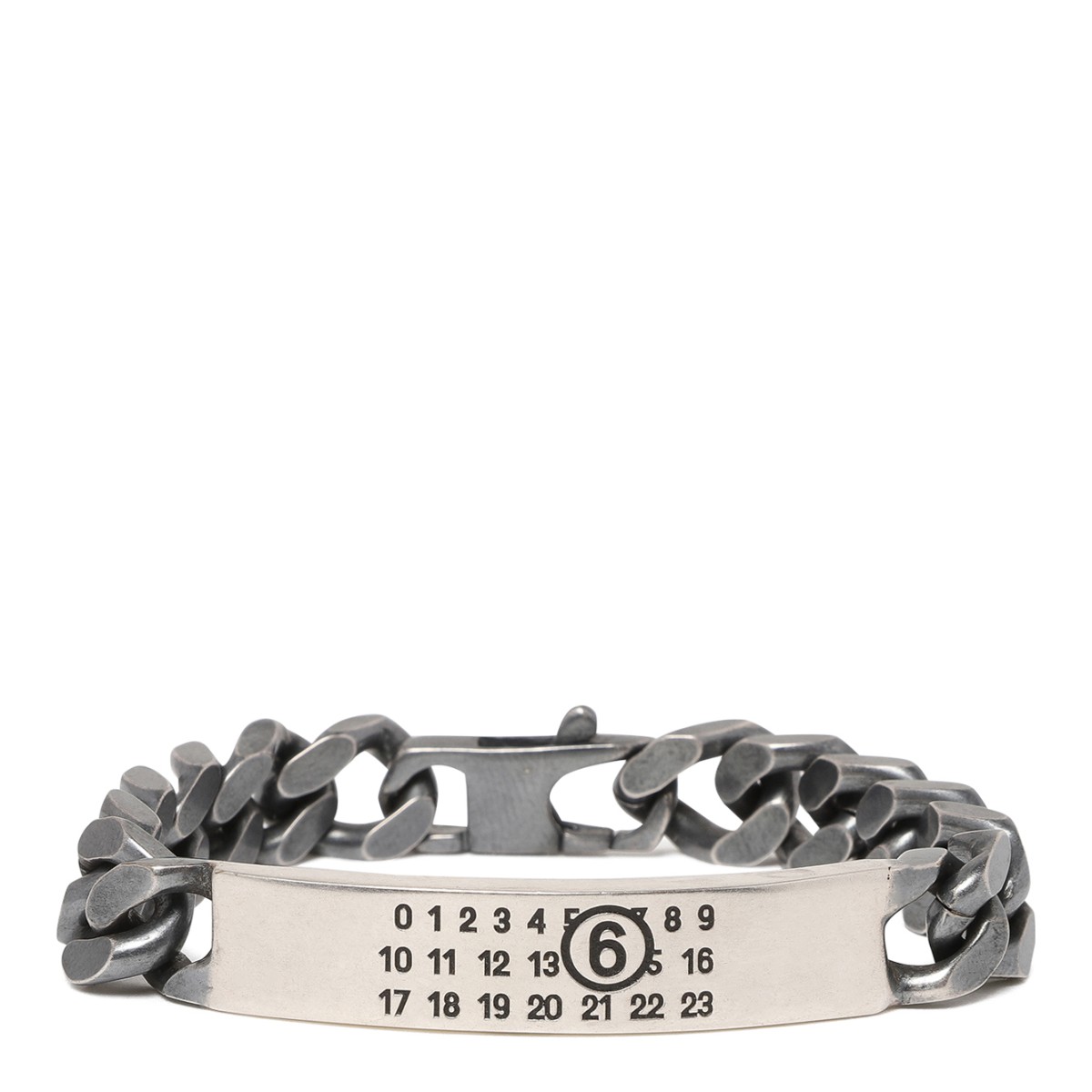 MM6 Maison Margiela Silver Chain ID Bracelet.