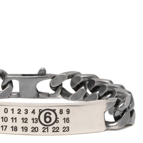 MM6 Maison Margiela Silver Chain ID Bracelet.