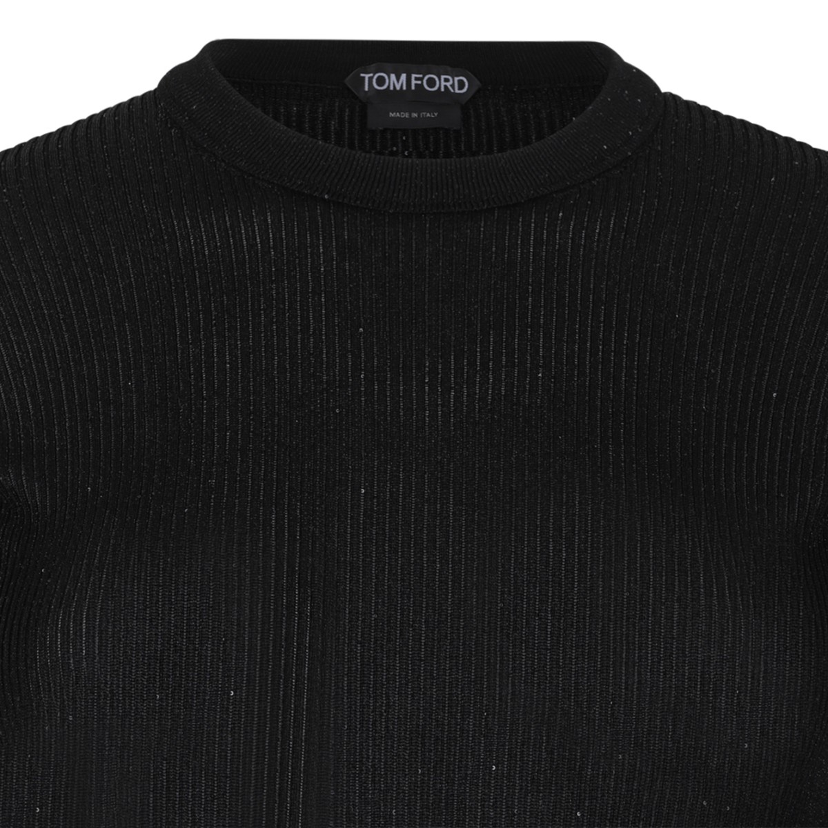 Tom Ford Black Sheer Knit Sweater.