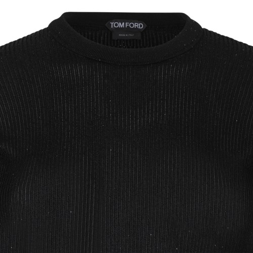 Tom Ford Black Sheer Knit Sweater.