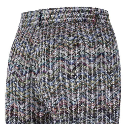 Missoni Multicolor Knit Wide-Leg Trousers.