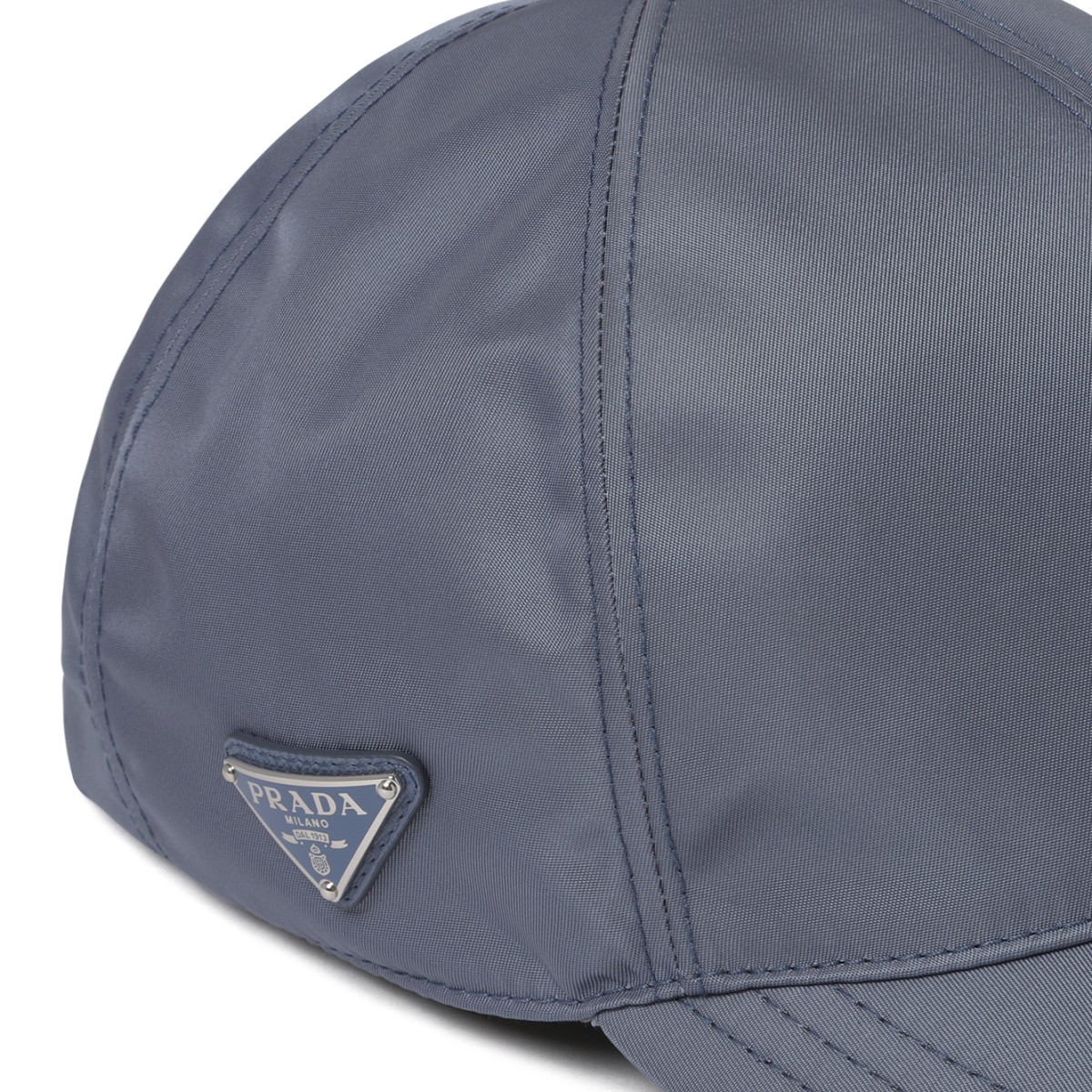 Prada Slate Grey Technical Fabric Baseball Cap.