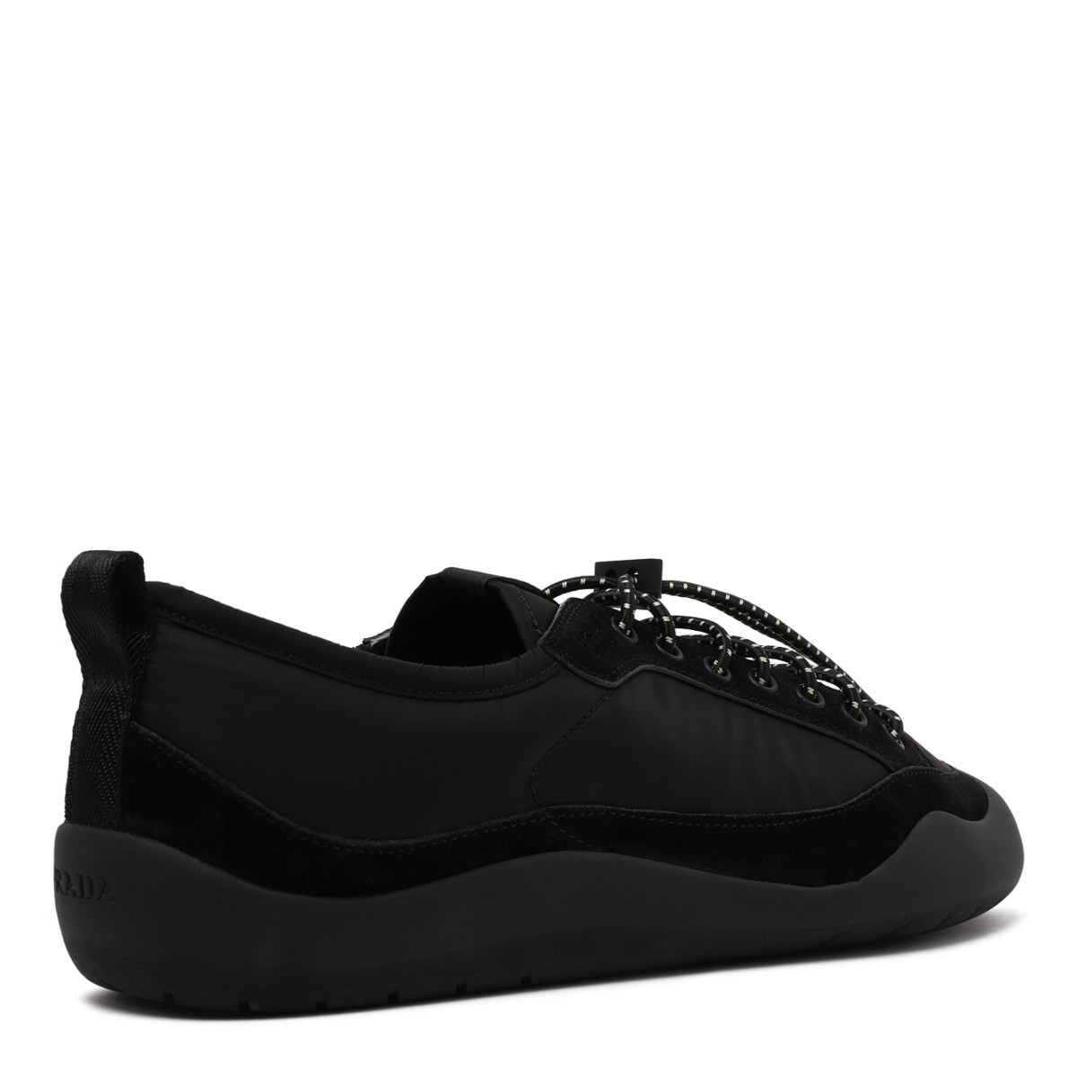 Prada Black Technical & Leather Sneakers.