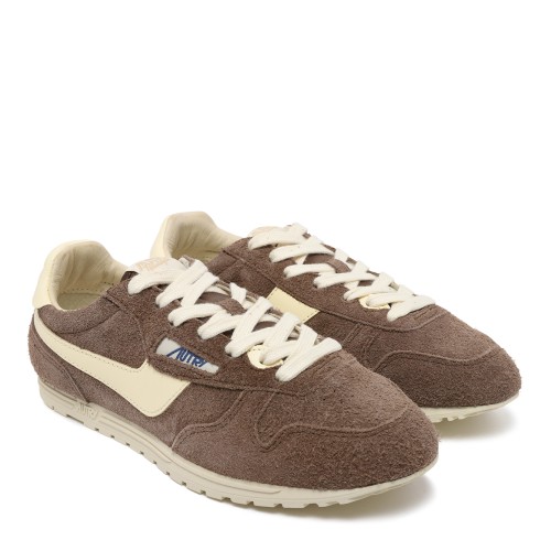 Autry Brown Suede Low-Top Sneakers.
