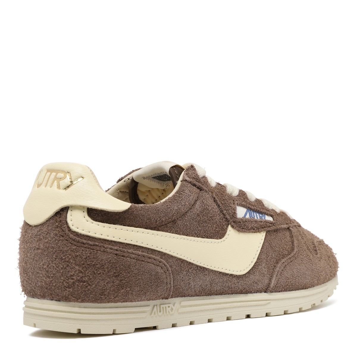 Autry Brown Suede Low-Top Sneakers.